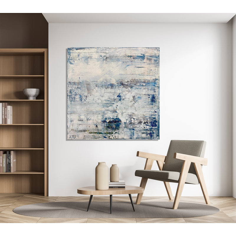 Arrow I On Giclee Canvas Hand Embellished Art, 48" H x 48" W x 1.5" D, White Framed Canvas