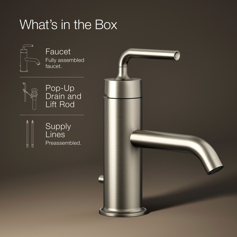 Purist Single Hole Bathroom Faucet, Vibrant Brushed Nickel