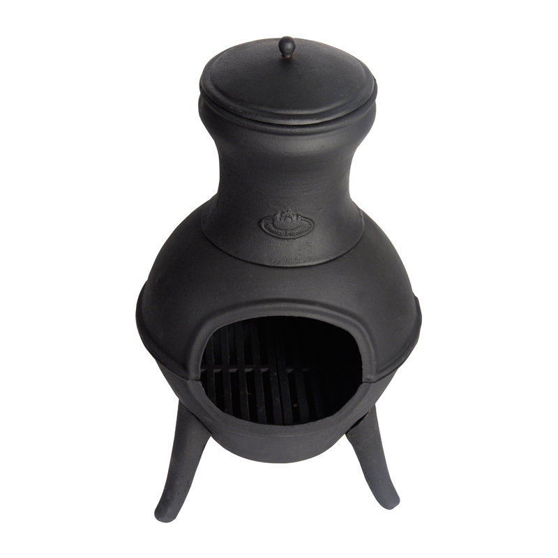 Houk Round Cast Iron Wood Burning Smokeless Chimnea