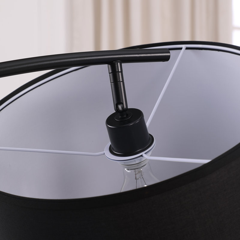 Lampe sur pied à DEL 65 po, Noir, Noir