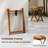 Outdoor Wood Tray Table w/Removable Serving Tray & Folding Frame for Porch-1725300174