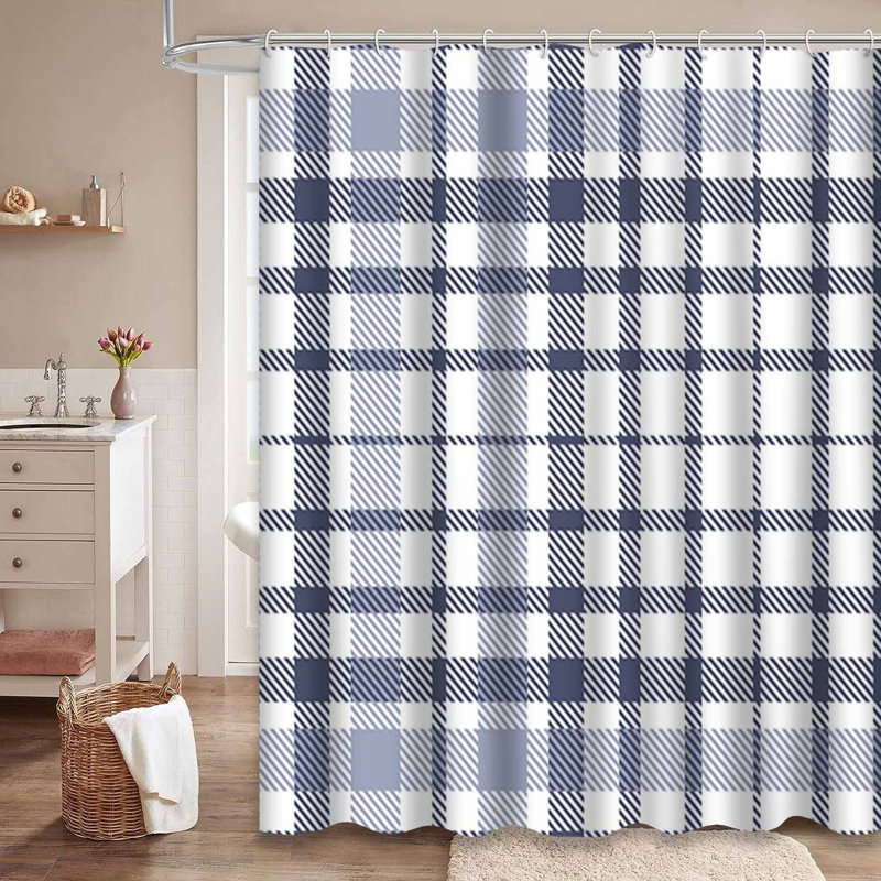 Rideau de douche Tartan, L 72 po x l 84 po