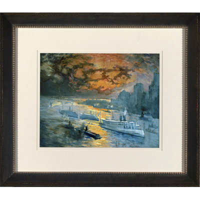 New York Harbor Watercolor II Framed Print