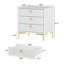 Table de chevet moderne de 21,3 po de hauteur, table de chevet blanche de 19,6 po de largeur avec 3 tiroirs de rangement