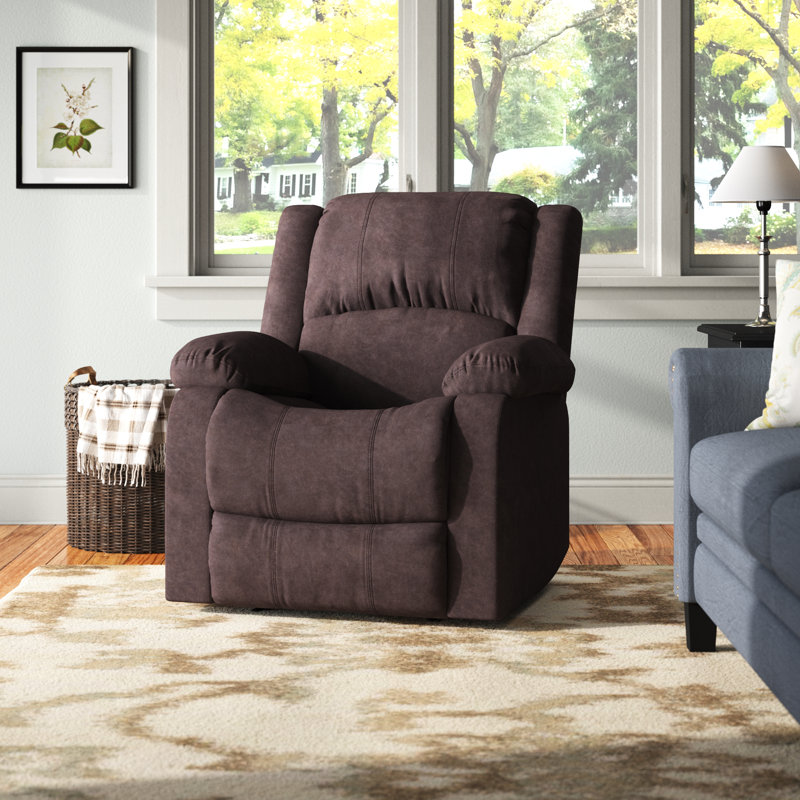 Sanie 37.8" Manual Recliner, Chocolate Microfiber
