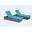 Ensemble de 2 chaises longues d'extérieur en rotin pour piscine