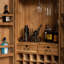 Armoire à vin de 58 po avec porte-verres à pied et tablettes de rangement pour la salle à manger ou la cuisine