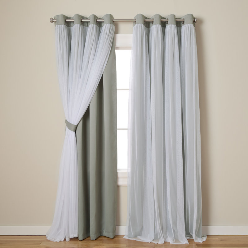 Nunley Room Darkening Curtain Pair, 52" W x 63" L, Soft Gray
