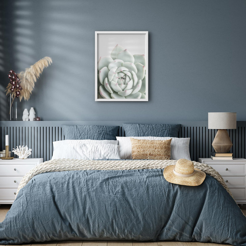 Vert pastel, plante grasse, tranquillité, Illustration de la nature, petite œuvre d'art, H 16 po x l 12 po, Naturel