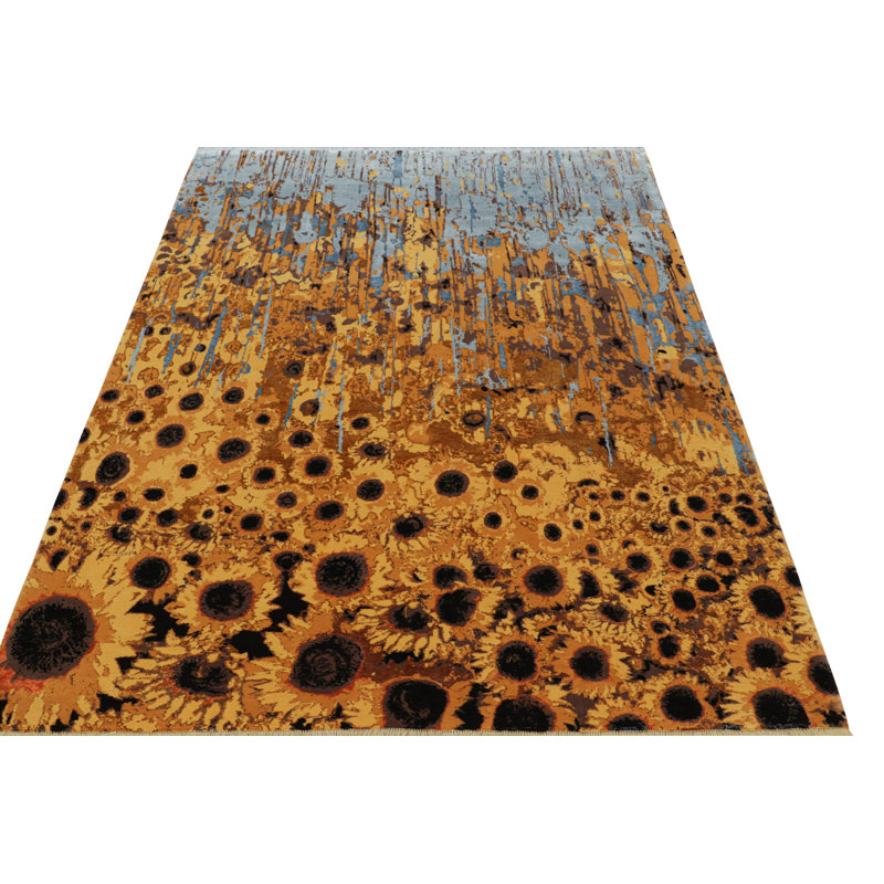 Rug & Kilim’S Contemporary Rug With Sunflowers