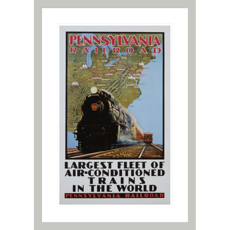 «Pennsylvania Railroad», affiche par Grif Teller, impression giclée encadrée, 29.5" H x 20.76" W