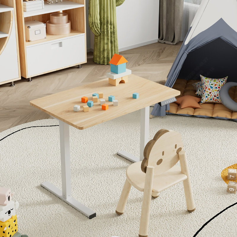 Electric Standing Desk, Beige/Black