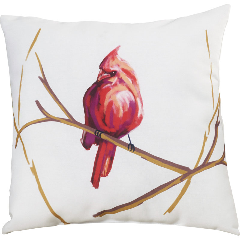  Cardinal Print Square Pillow Cover & Insert, 18" x 18" 
