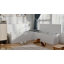 160cm L-Shaped Shoe Bench with Padded Seat & 4 Hidden Storage Bins - White & Grey Hallway Bench