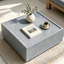 Table basse carrée intérieure / extérieure 28 po, table d'appoint cylindrique moderne - gris neutre-1534340737