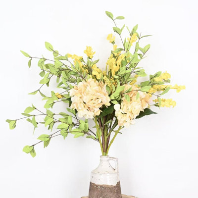 Arrangement floral 24 "avec fleurs d'hortensia artificielles 24" pour remplissage de vase, bouquet de fleurs à longue tige de verdure de style campagnard pour fête de mariage