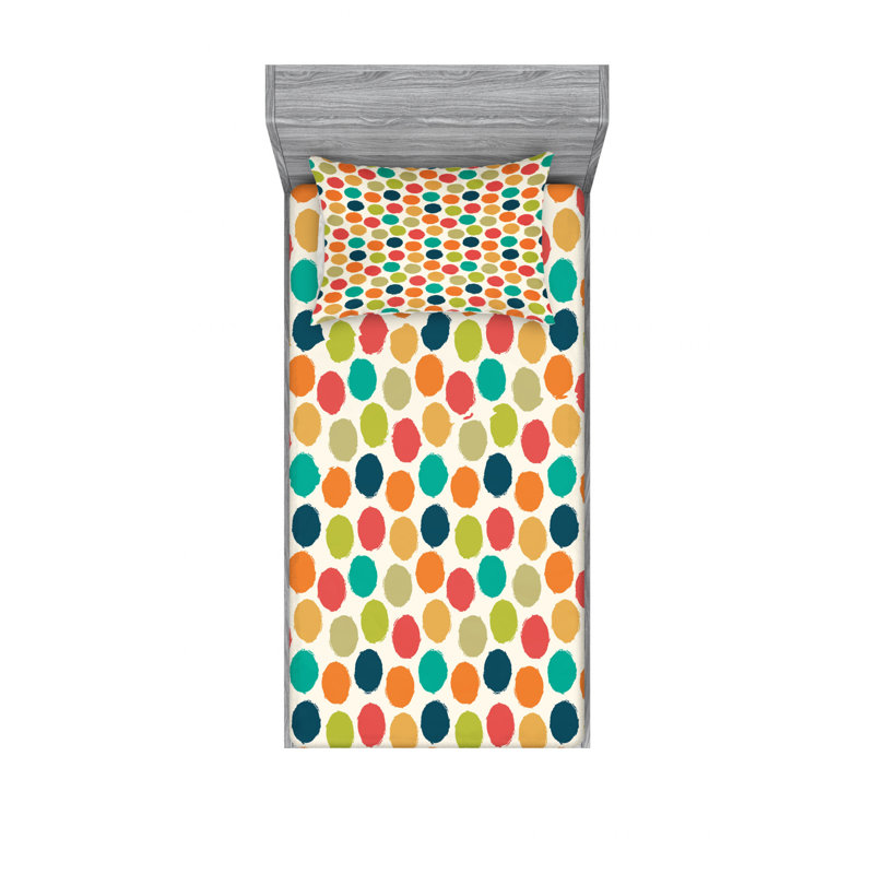 Microfiber Geometric Sheet Set, Twin Sheet Set with Fitted Sheet