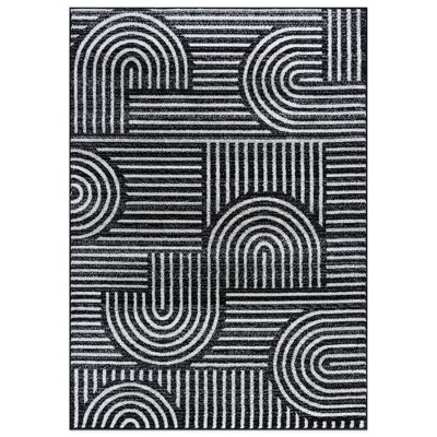 Rambo Bohemian Stripe Arch Design Area Rug
