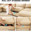 2 , Chenille, Wraparound Back And Arm Cushions, Pull-out Storage, Crescent - Exquisite Details, Space, Comfortable Skin- Material Seating