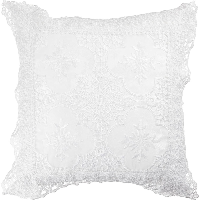 Floral Throw Pillow, White