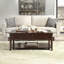 Table basse en noyer avec plateau relevable