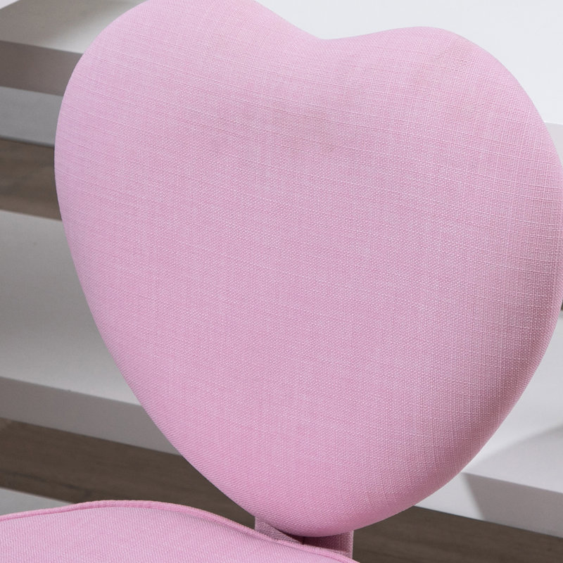 Chaise ajustable en forme de cœur et de meuble-lavabo Pink Heart, 34.03" H