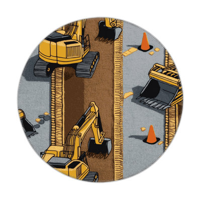 Transportation Brown Indoor and Outdoor Area Rug
