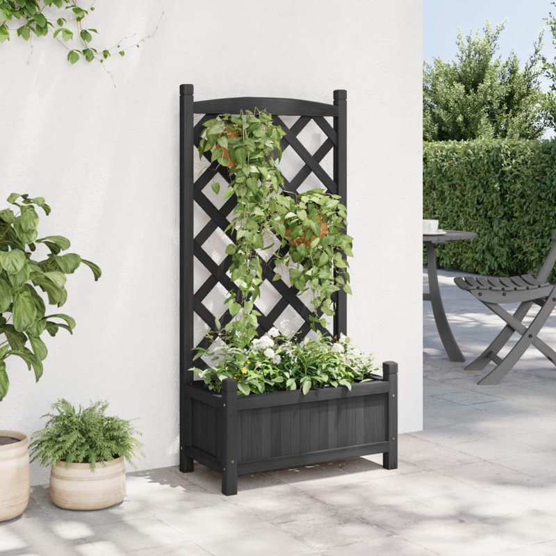 Pot à fleurs Ebern Designs, Noir, H 43,3 po x l 21,7 po x P 11,8 po