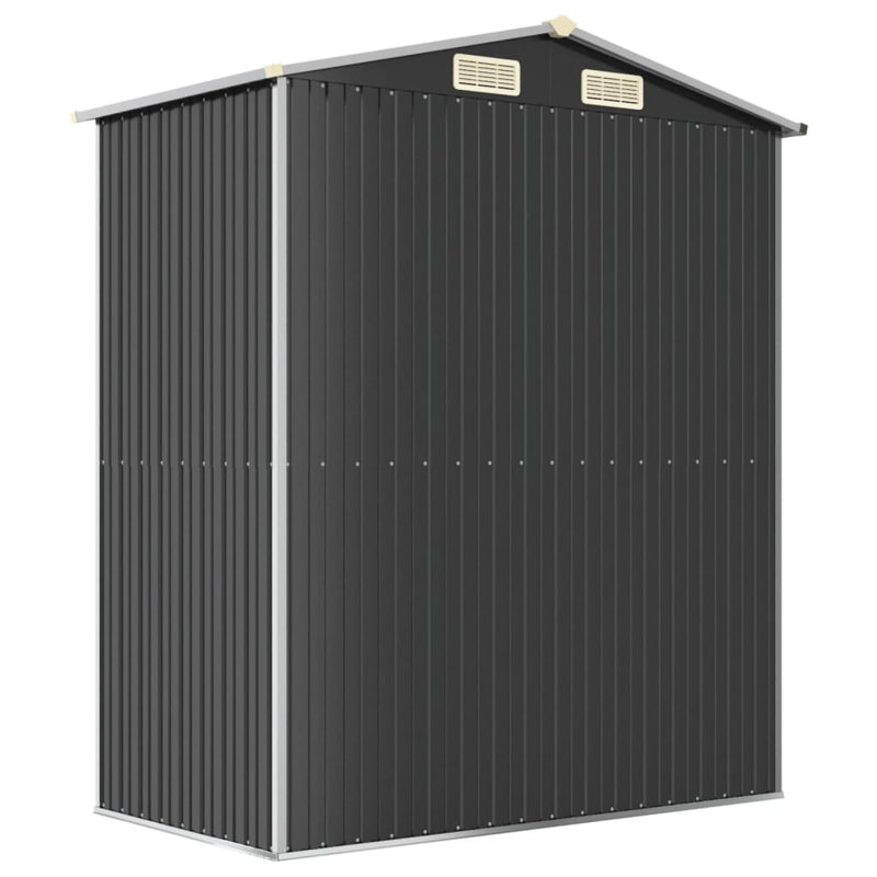 Anthracite Galvanized Steel Outdoor Storage Shed 75.6" x 42.5" x 87.8"