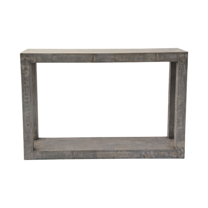 Lily's Living Versatile Large Peking Grand Framed Console Table, Weathered White Wash Finish, 67 Inch Long, Gray Wash