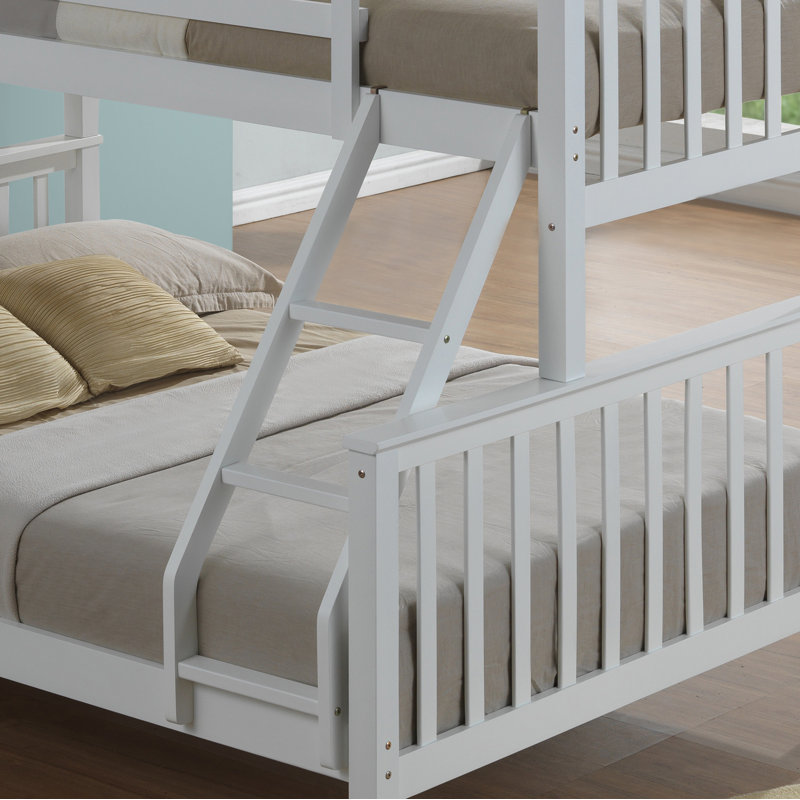 Fincham Bunk Bed with Built-in Ladder Included, White