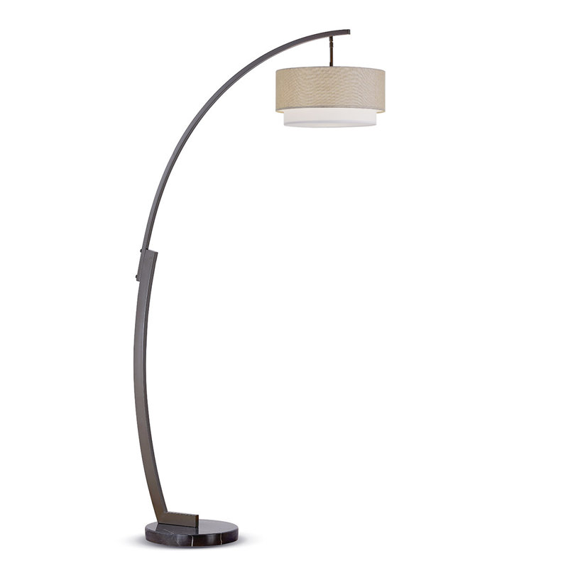 Emalia 81'' Arched Floor Lamp, Brown/White, Dark Bronze