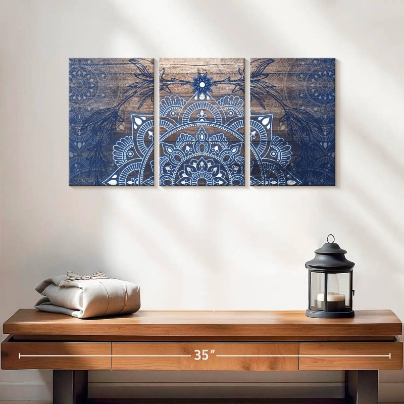 «Blueprint Mandala», reproduction sur toile, H 12 po x l 26 po x P 1 po