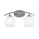 Barre d'éclairage de salle de bain 2 lumières avec verre marbré blanc 6 po Kurve