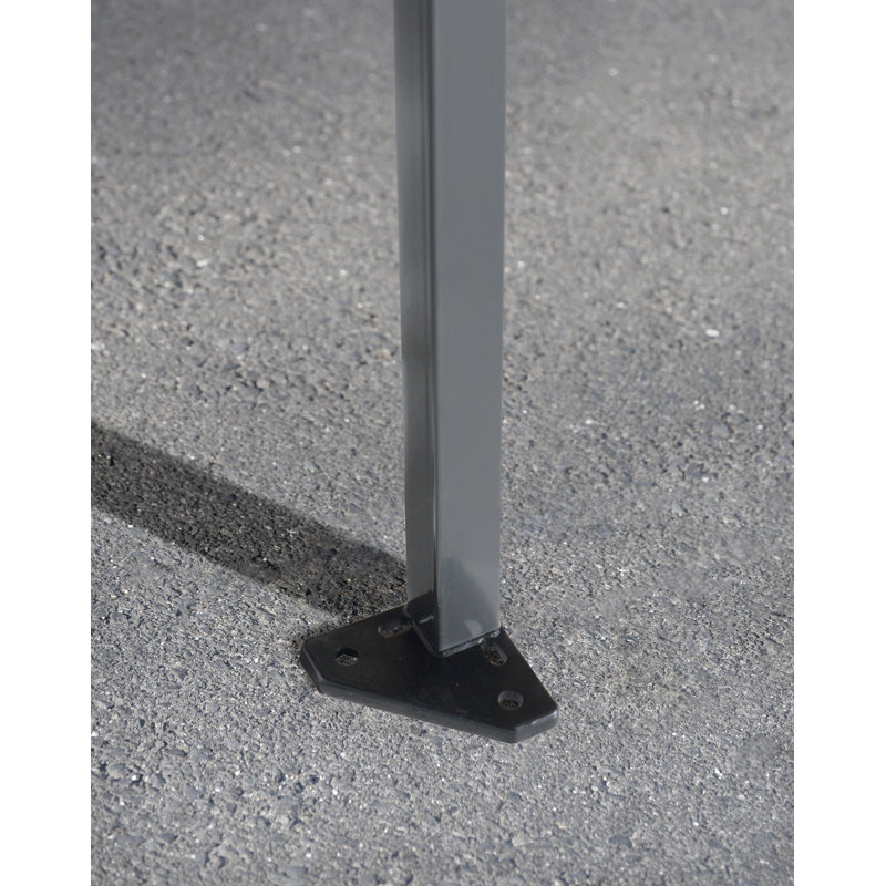 Taupe 17 Ft. Steel Pop-Up Canopy with Dual Awnings