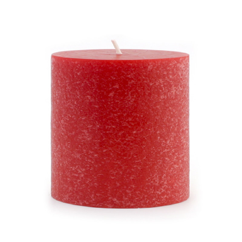 Bougie colonne non parfumée Timberline, H 3 po x l 3 po x P 3 po, Rouge