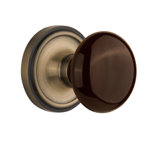 Classic Rosette with Brown Porcelain Door Knob