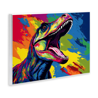 Plaque murale dinosaure aux couleurs vives, design by Creative Studio