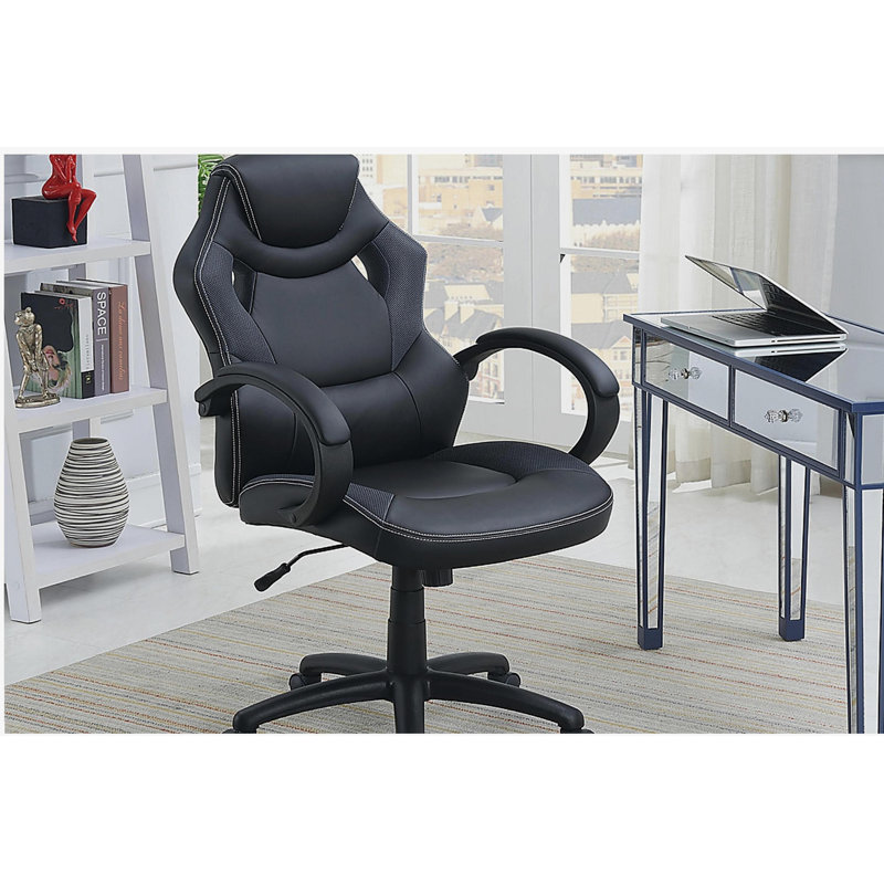 Chaise de bureau rembourrée 1pc, Noir