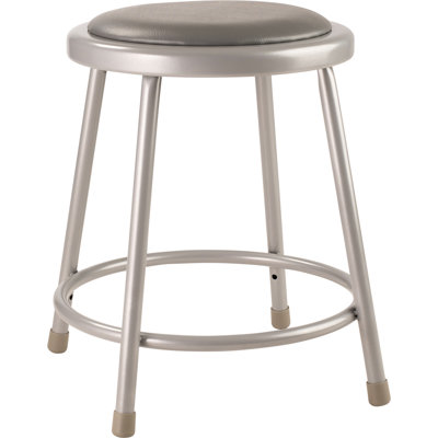 6400 Series Heavy Duty Vinyl Padded Steel Lab Stool with Footing by National Public Seating