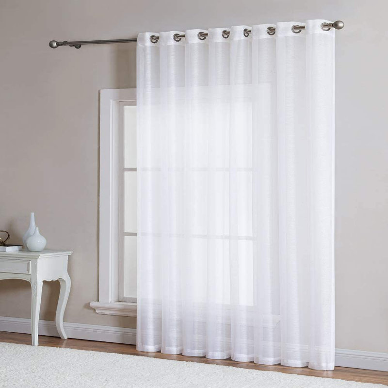Keasler Sheer Curtain Single Panel, 102" W x 96" L, White