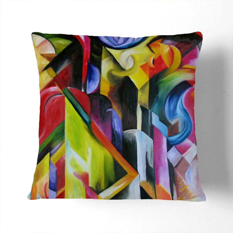 Abstract Square Cushion, 40cm H x 40cm W x 15cm D