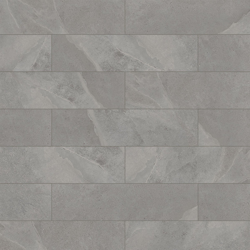 Burlington 3X12 Slate Porcelain Wall and Floor Tile, Mid Grey