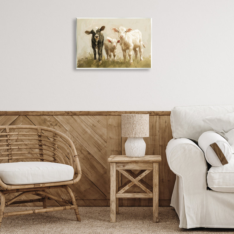 "Baby Bovins Trio", art mural par Petals Prints Design, H 13 po x l 19 po