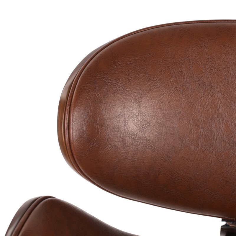Tabouret pivotant 30 po Mid-Century, Brun