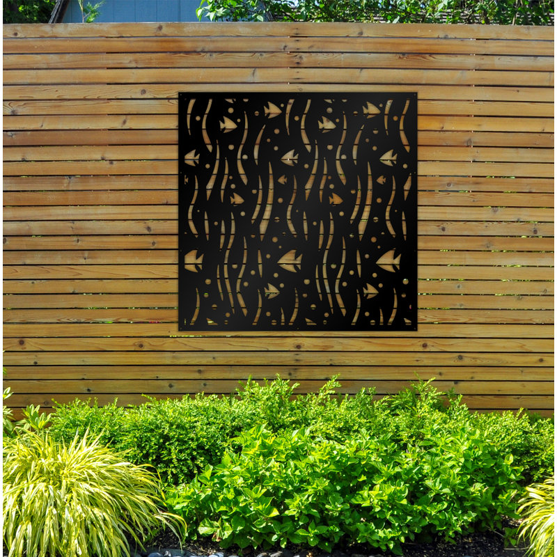 Ocean Fish Metal Privacy Screen, 48" W x 48" H