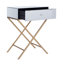 Perry Glass Top Cross Legs End Table