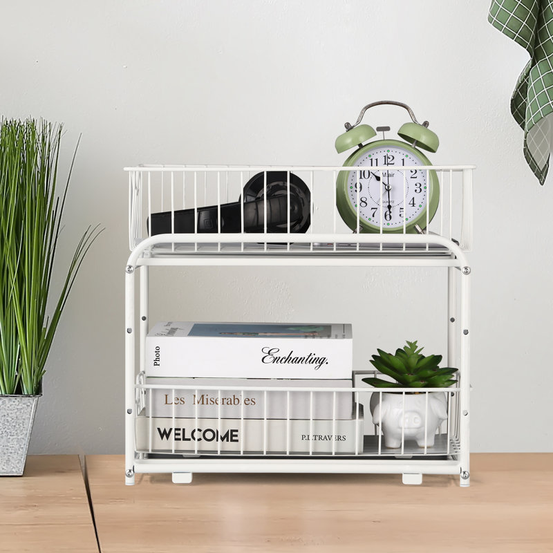 Organisateur de meuble-lavabo à 2 niveaux blanc