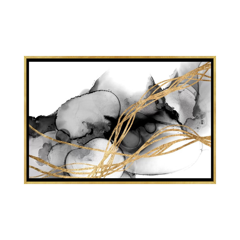 «Matrix Undulation II» par Jennifer Goldberger, reproduction sur toile, H 32 po x l 48 po x 1,5 po, Toile encadrée d'or