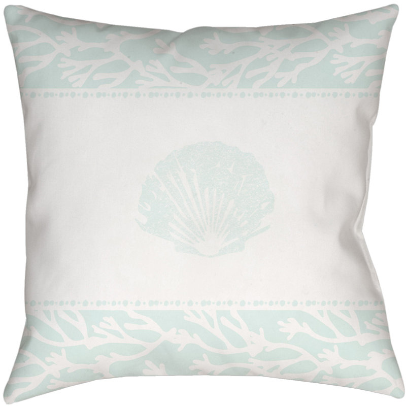 Seasalt And Seashells Indoor/Outdoor Reversible Throw Pillow, 16" H x 16" W x 4" D